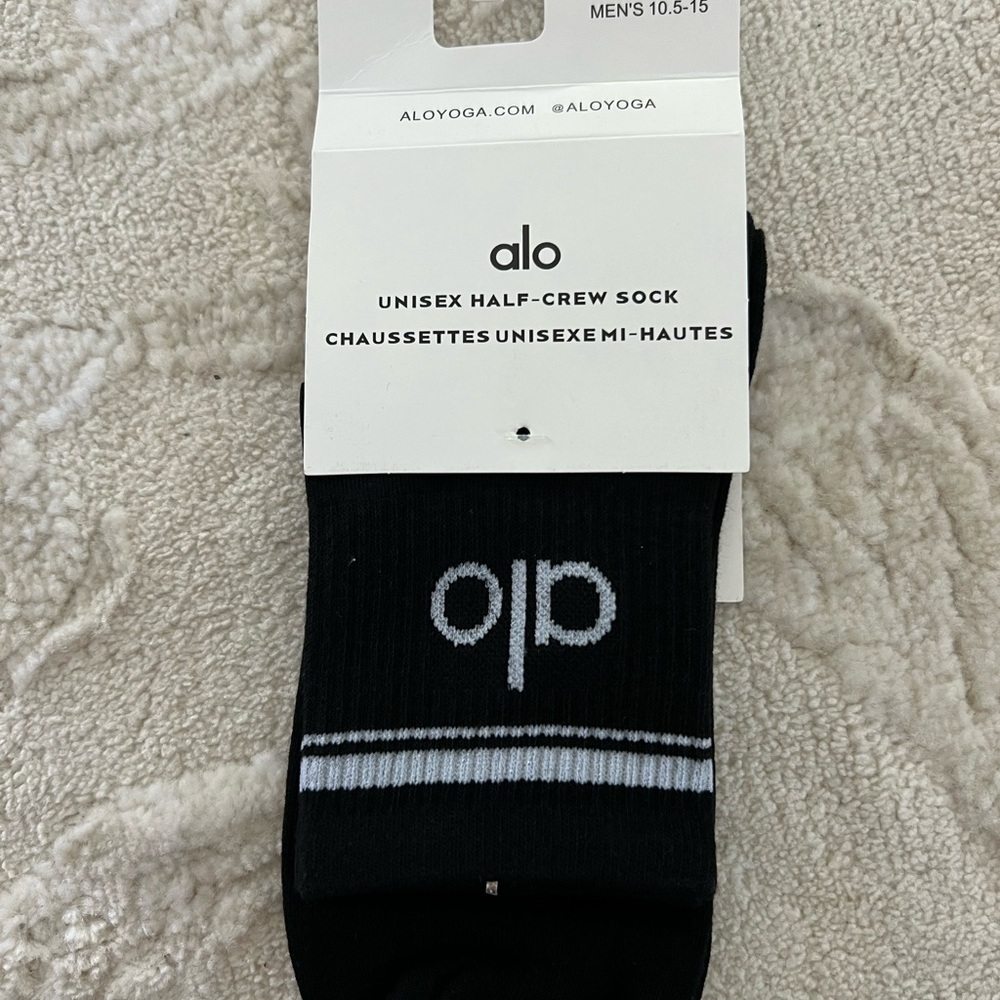 ALO Yoga Black Half-Crew Socks Unisex